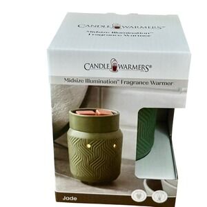NEW NIB Candle‎ Warmers Fragrance Wax Warmer Jade Green Geometric